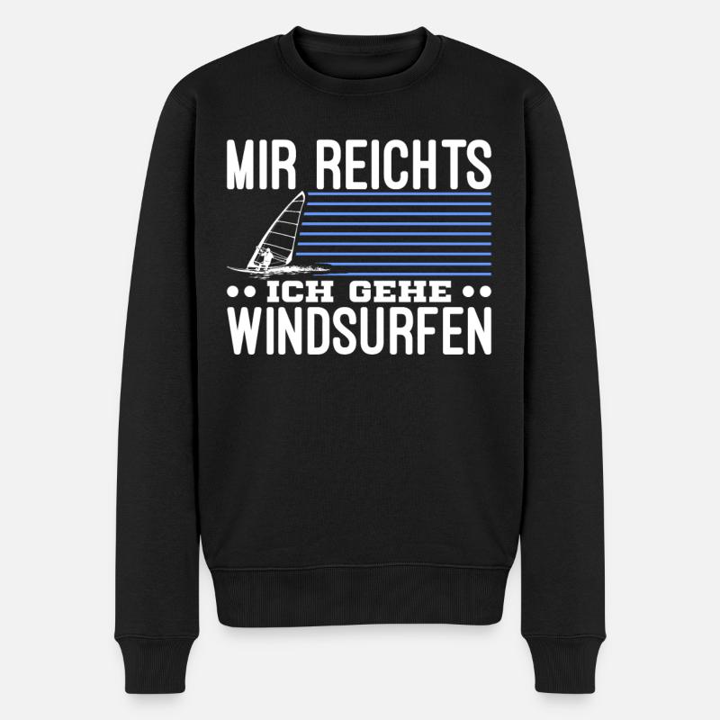 Windsurf Windsurfing Windsurfer Geschenk - Männer Premium Bio Pullover - Schwarz