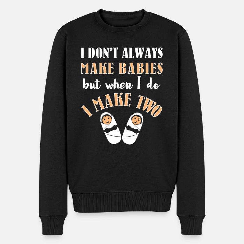 Ich mache Babys nicht immer urkomisch Schwangerschaft Ann - Männer Premium Bio Pullover - Schwarz