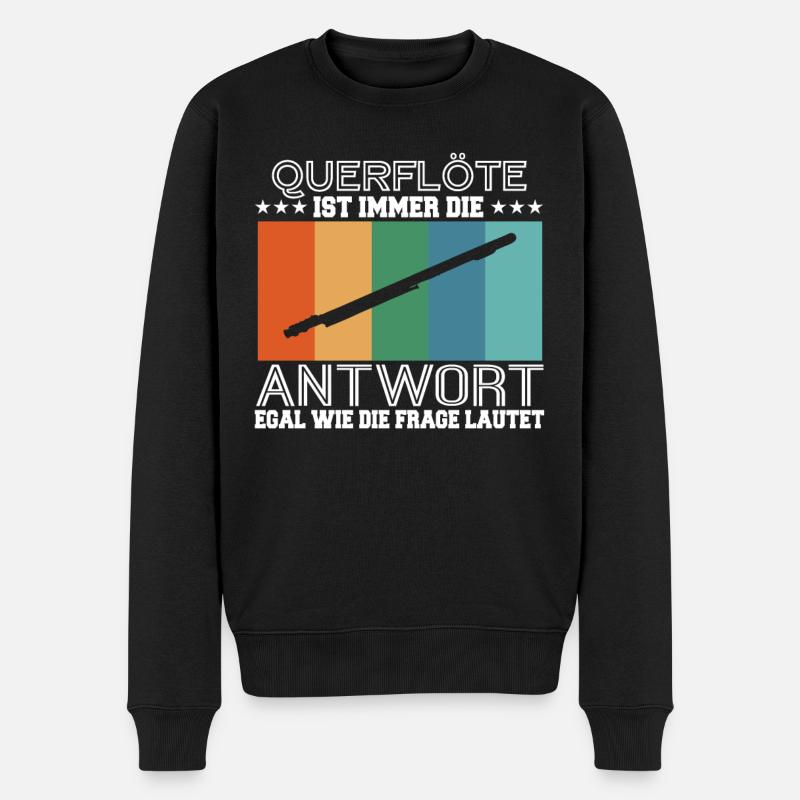 Querflöte Querflöten Flötist Geschenk - Männer Premium Bio Pullover - Schwarz