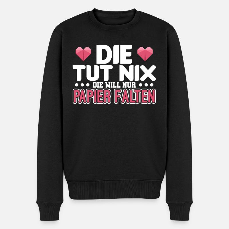 Origami - Männer Premium Bio Pullover - Schwarz