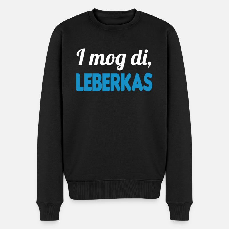 Leberkäs Leberkäse Leberkas Zefix Geschenk - Männer Premium Bio Pullover - Schwarz