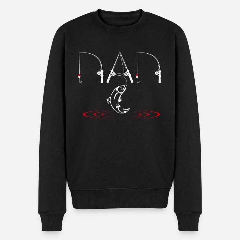 Papa Angeln Fischer Papa Angelruten Väter Chri - Männer Premium Bio Pullover - Schwarz