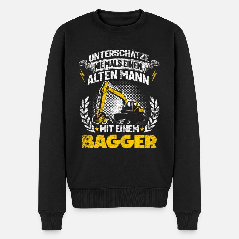 Bagger Baggerfahrer - Männer Premium Bio Pullover - Schwarz