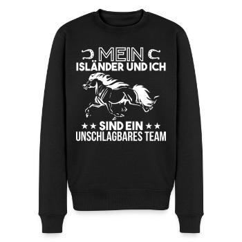 Isländer Islandpferd Reiten Reiter Geschenk - Männer Premium Bio Pullover - Schwarz - Vorne - Nico (187cm)