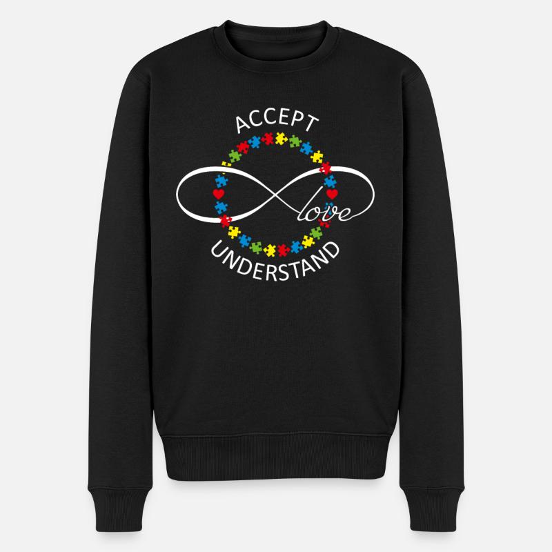 Autism Infinity Love For Autistic Kid Cute Autism - Männer Premium Bio Pullover - Schwarz