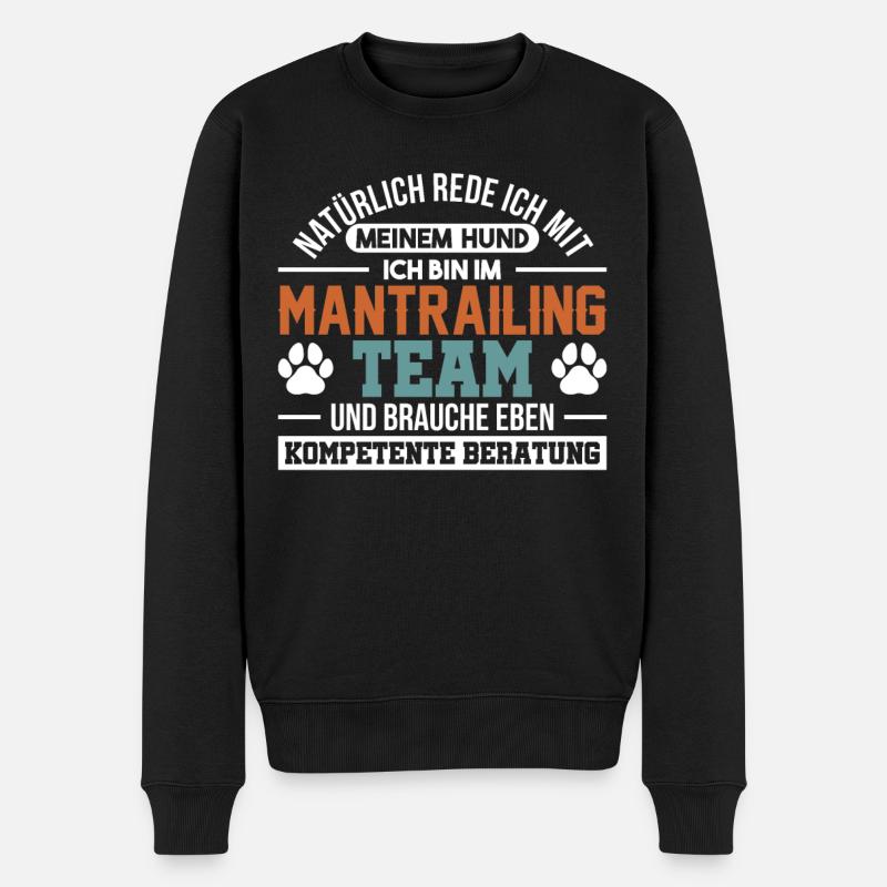 Hund Mantrailer Rettungshund Hundesport - Männer Premium Bio Pullover - Schwarz