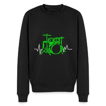 Drummer - Männer Premium Bio Pullover - Schwarz - Vorne - Nico (187cm)