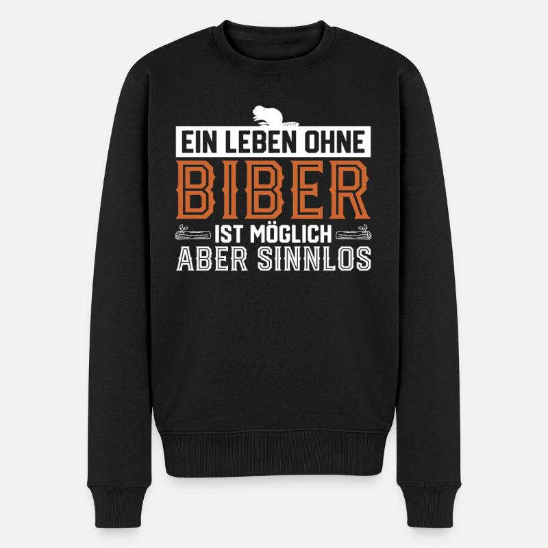 Baumstamm Nagetier Biber Castoridae Geschenk - Männer Premium Bio Pullover - Schwarz
