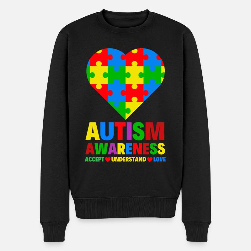 Autismus Bewusstsein - Männer Premium Bio Pullover - Schwarz