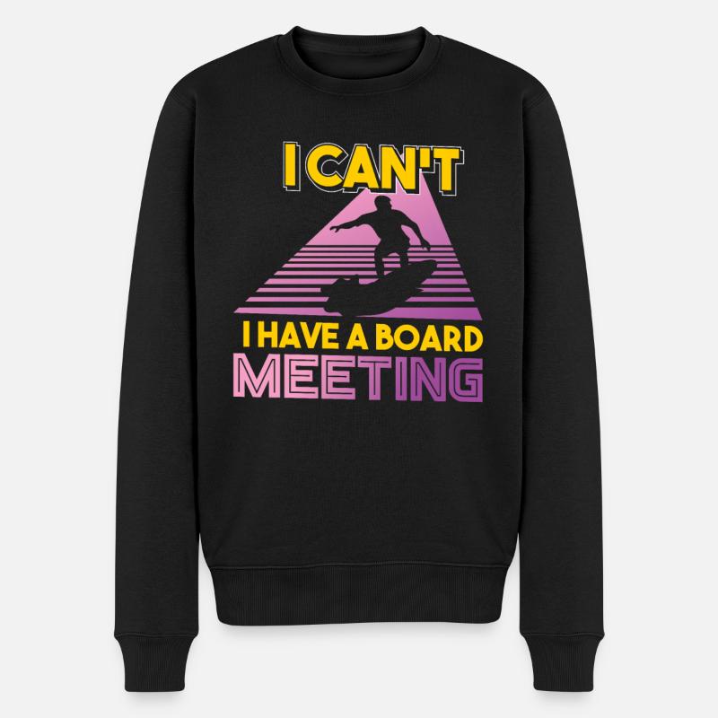 Surfen Surfing Surfbrett Surfurlaub - Männer Premium Bio Pullover - Schwarz