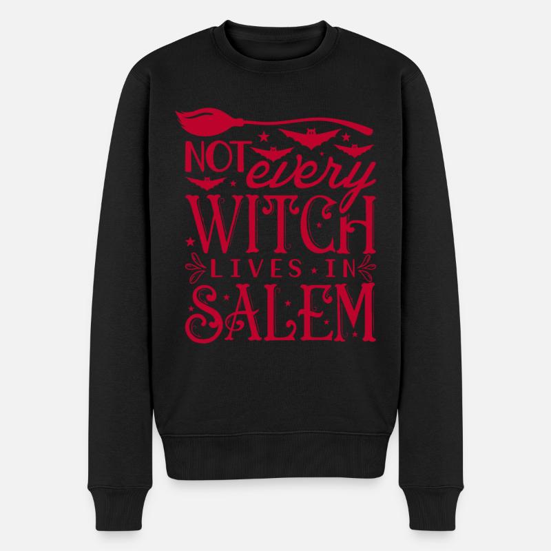 Not every witch lives in salem - Halloween - Männer Premium Bio Pullover - Schwarz