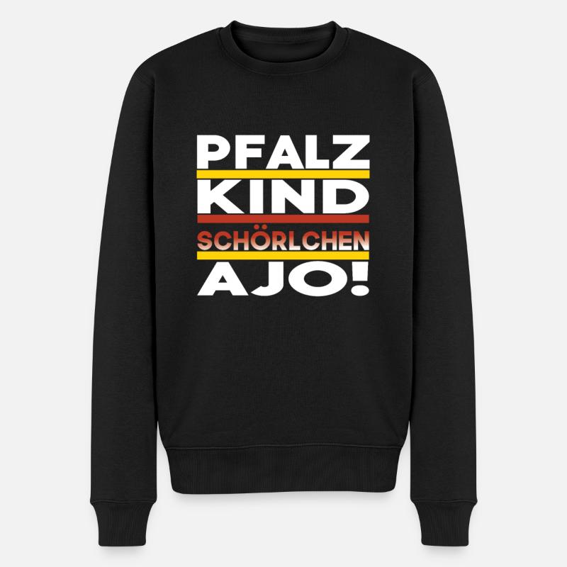 Wein Weinfest Pfalz AJO - Männer Premium Bio Pullover - Schwarz