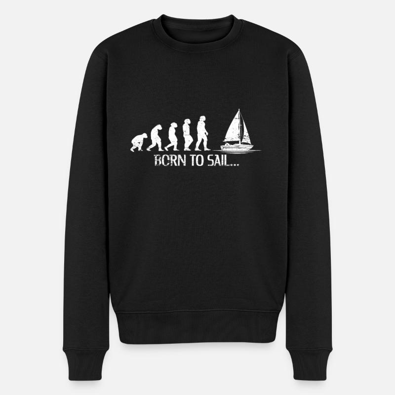 Voile évolution bateau marin capitaine navire - Pull Premium bio Homme - noir