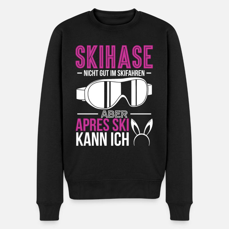 Apres Ski Skihase Wintersport Skihaserl Geschenk - Männer Premium Bio Pullover - Schwarz