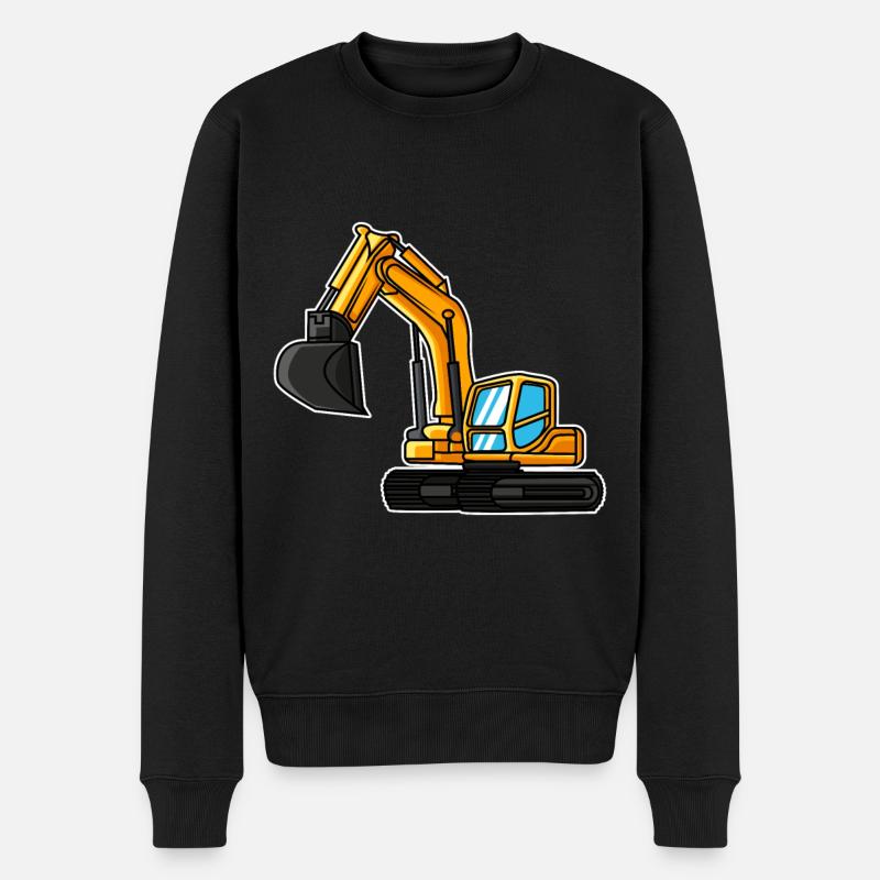 Bagger Geschenkidee Kind Baggerfahrer Baustelle - Männer Premium Bio Pullover - Schwarz