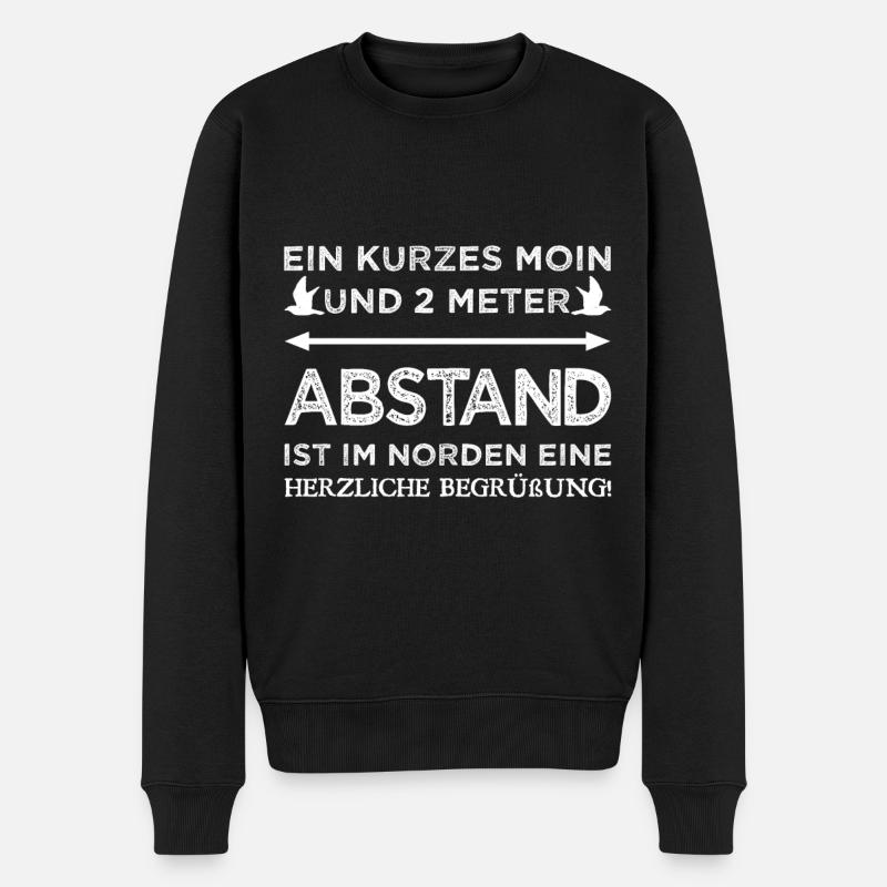 Moin Norden Ostsee Abstand lustig Spruch Geschenk - Männer Premium Bio Pullover - Schwarz