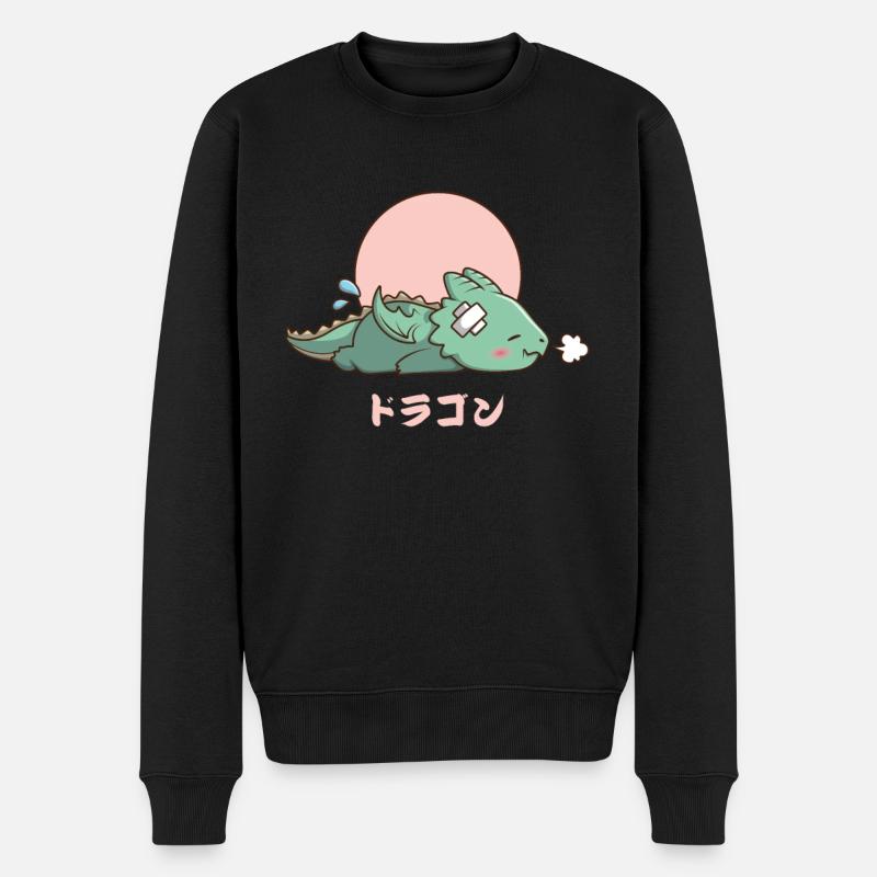 Dragon endormi kawaii - Pull Premium bio Homme - noir