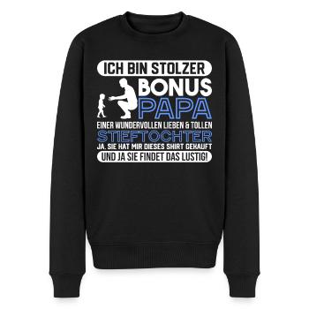 Bonuspapa Bonus Papa Stiefpapa Vatertag - Männer Premium Bio Pullover - Schwarz - Vorne - Nico (187cm)