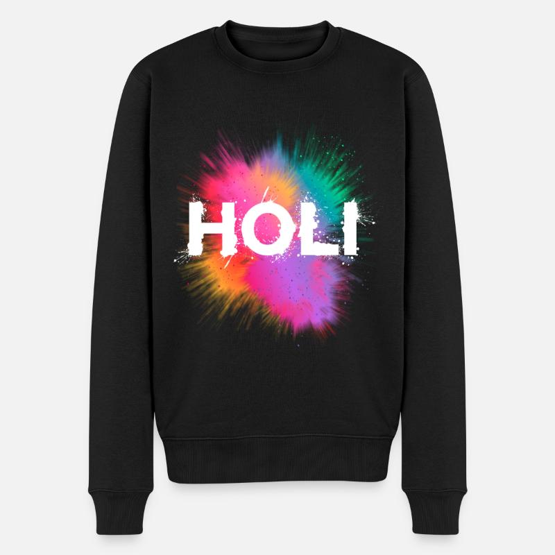 Holi Festival - Männer Premium Bio Pullover - Schwarz