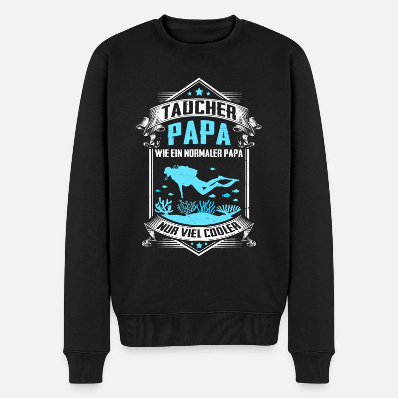 Taucher Papa Geschenk - Männer Premium Bio Pullover - Schwarz