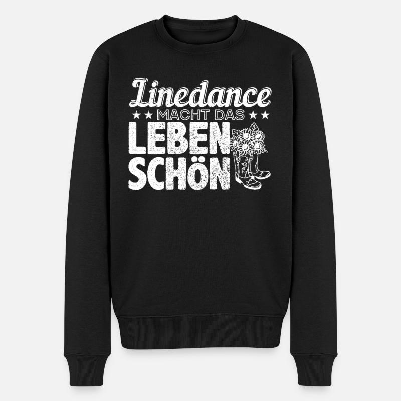 Tänzer Line Dance Country Linedance Geschenk - Männer Premium Bio Pullover - Schwarz