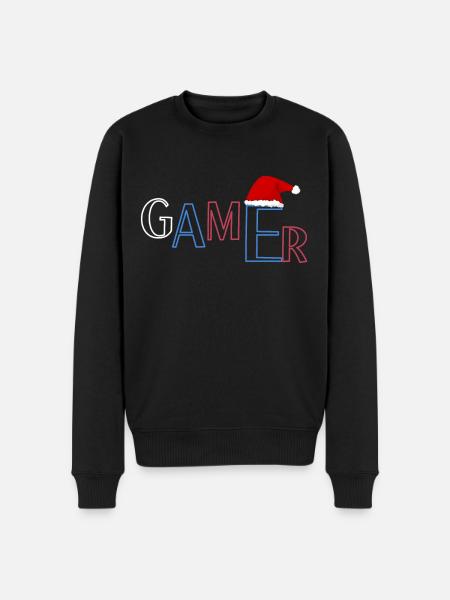 Weihnachts Gamer - Männer Premium Bio Pullover - Schwarz