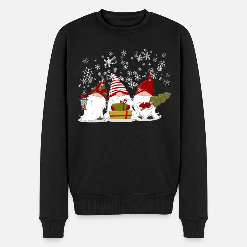 Cadeau de gnome elfes nordiques de Noël - Pull Premium bio Homme - noir