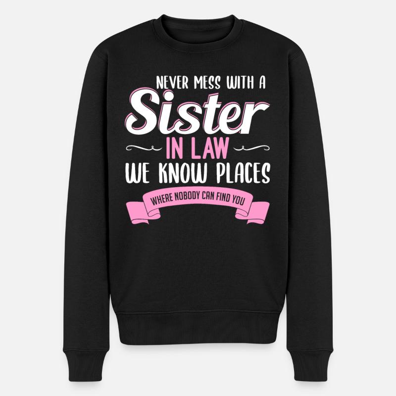 Schwiegersohn Stolze Familie Schwager Geschenk - Männer Premium Bio Pullover - Schwarz