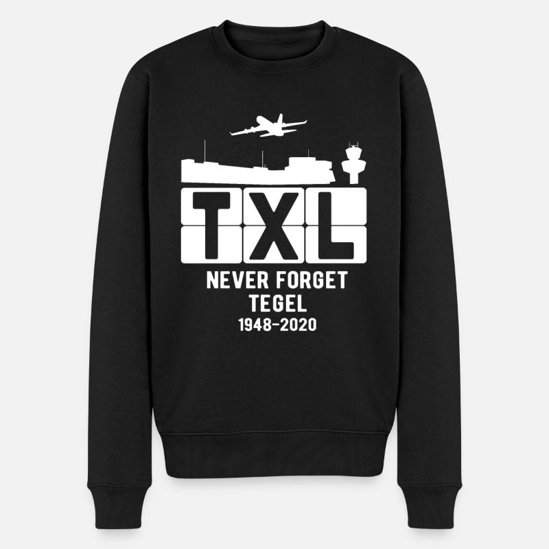 Flughafen Tegel TXL Berlin Geschenkidee - Männer Premium Bio Pullover - Schwarz
