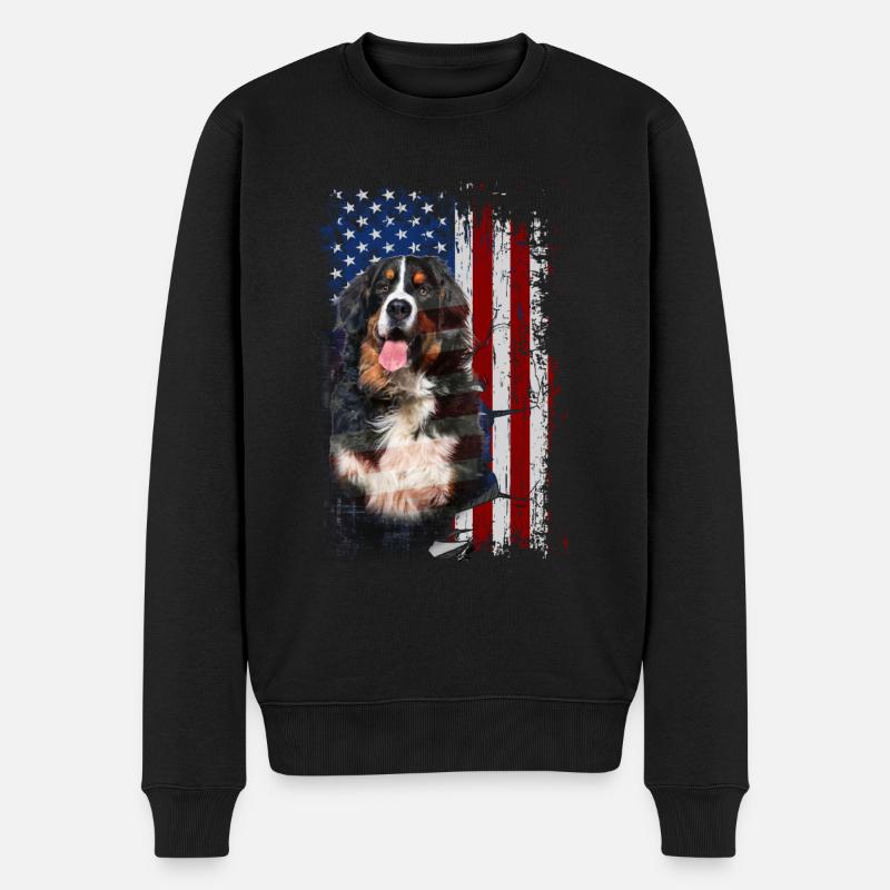 Berner Sennen Hund - Männer Premium Bio Pullover - Schwarz