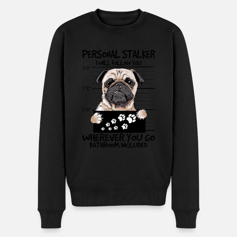 Mops - Männer Premium Bio Pullover - Schwarz