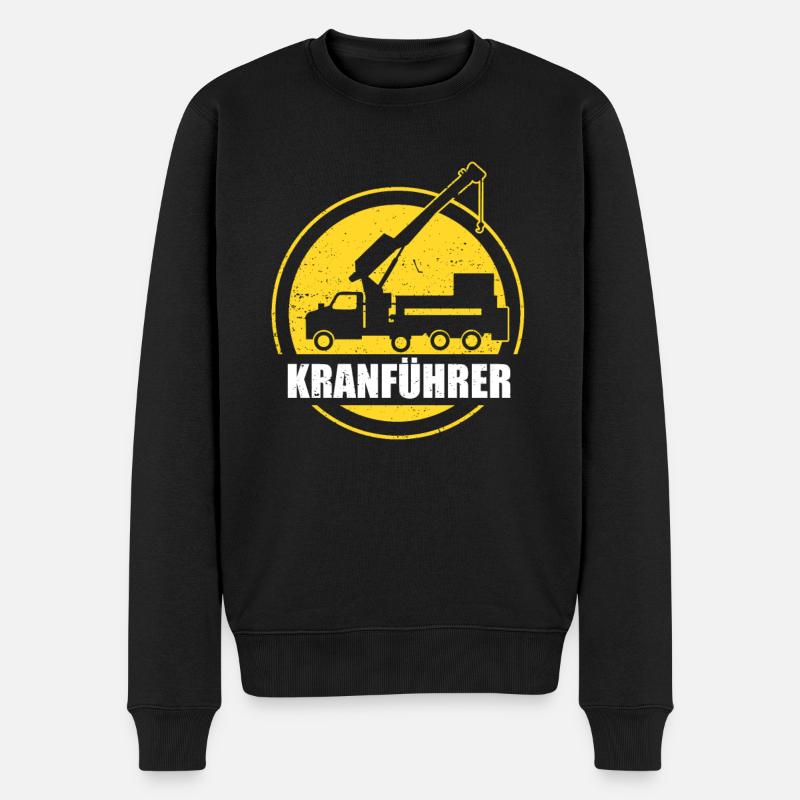 Kranführer - Männer Premium Bio Pullover - Schwarz