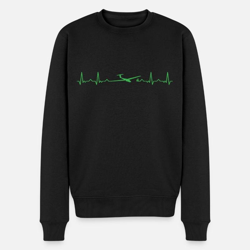 Planeurs Planeurs Rythme cardiaque - Pull Premium bio Homme - noir