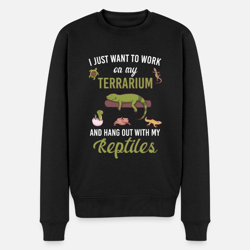 Reptilien Echse Bartagamen Gecko Geschenkidee - Männer Premium Bio Pullover - Schwarz