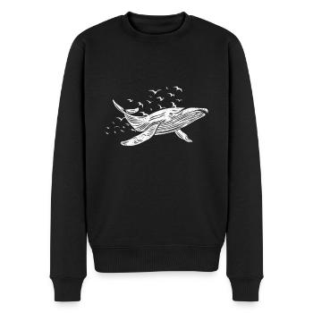 Baleines Marines Animaux marins Baleines - Pull Premium bio Homme - noir - Devant - Nico (187cm)