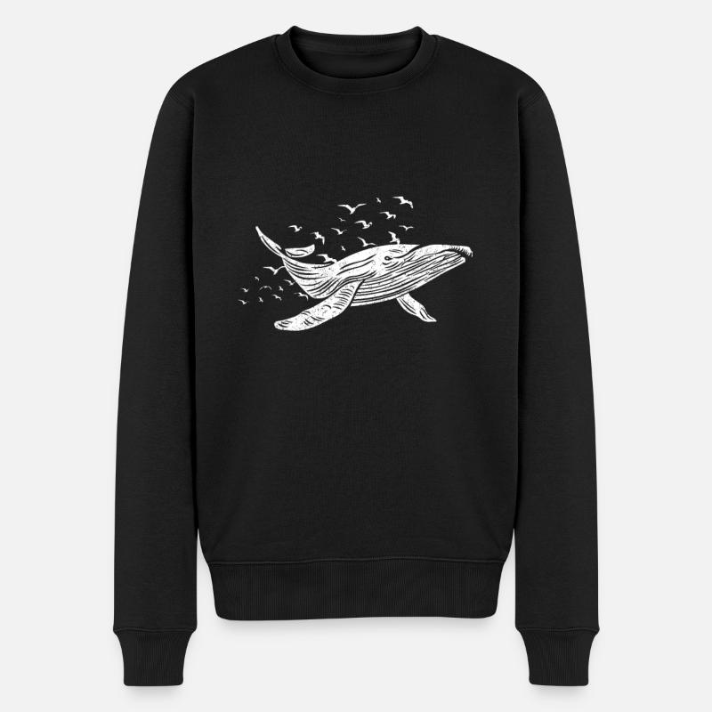 Baleines Marines Animaux marins Baleines - Pull Premium bio Homme - noir