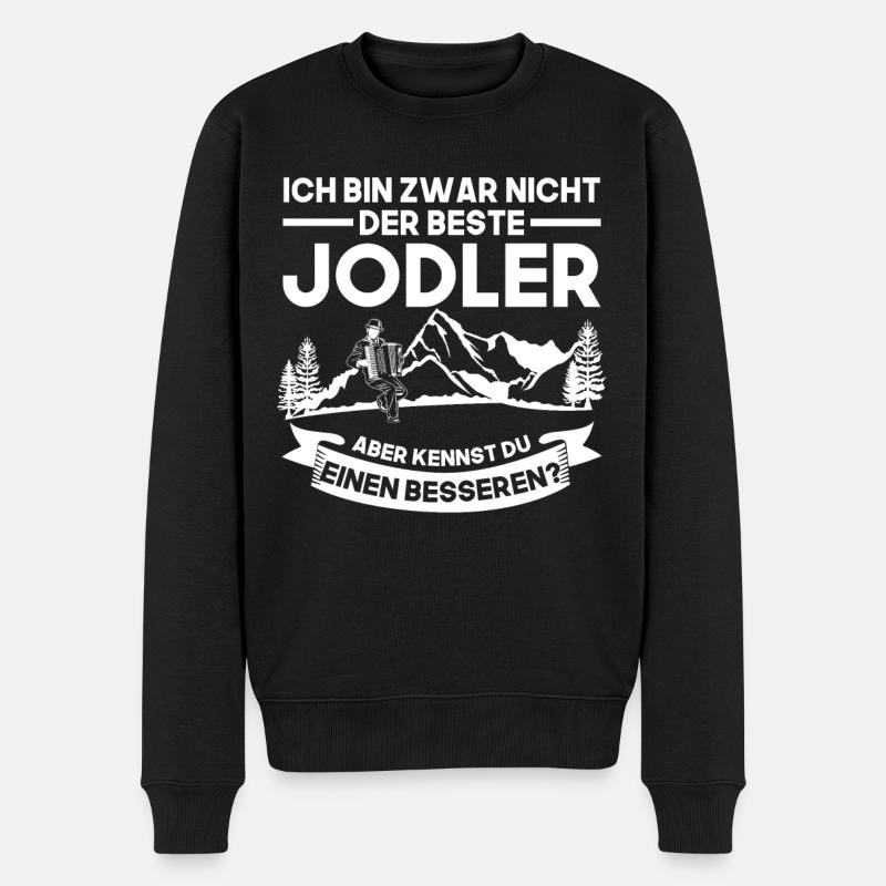 Jodler Jodelmusik Jodeln - Männer Premium Bio Pullover - Schwarz