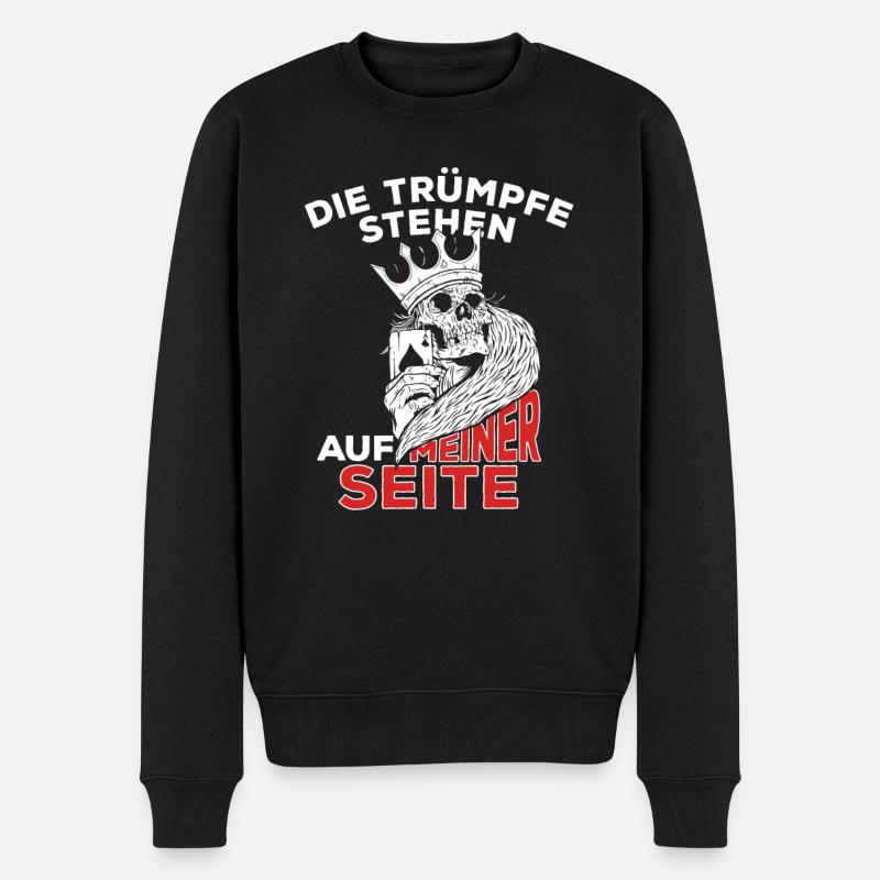 Die Trümpfe stehen auf meiner Seite Kartenspiel - Männer Premium Bio Pullover - Schwarz