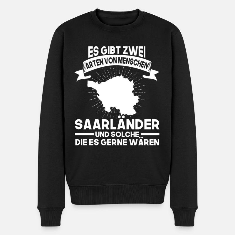 Saarländisch Spruch Saarland Geschenk - Männer Premium Bio Pullover - Schwarz