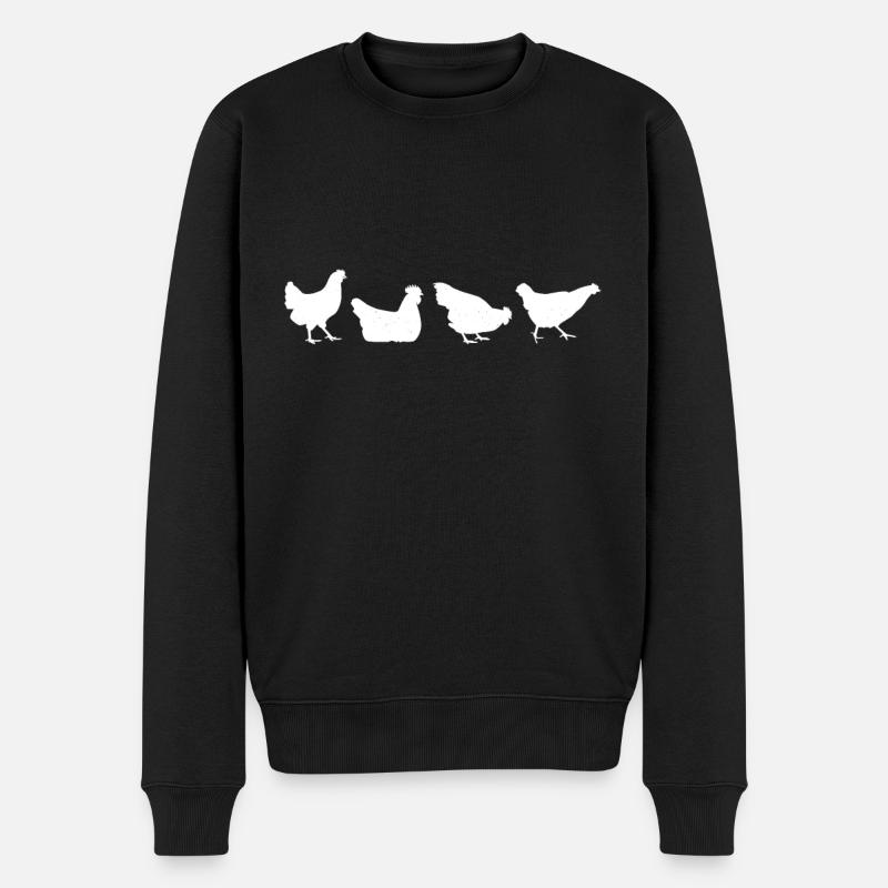 Huhn Hühner Landwirtschaft Bauernhof Landwirt - Männer Premium Bio Pullover - Schwarz