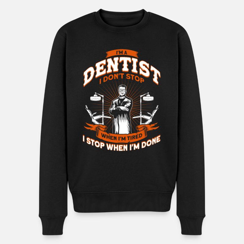 Spruch Zahnmedizin Zahnarzt Geschenk - Männer Premium Bio Pullover - Schwarz