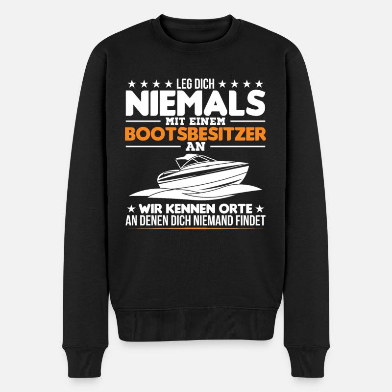 Bootsbesitzer Meer Boot Geschenk - Männer Premium Bio Pullover - Schwarz