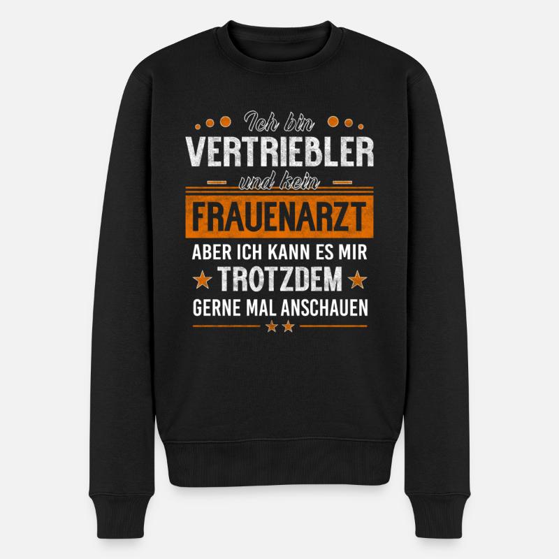 Vertriebler Verkäufer Außendienstler Geschenk - Männer Premium Bio Pullover - Schwarz