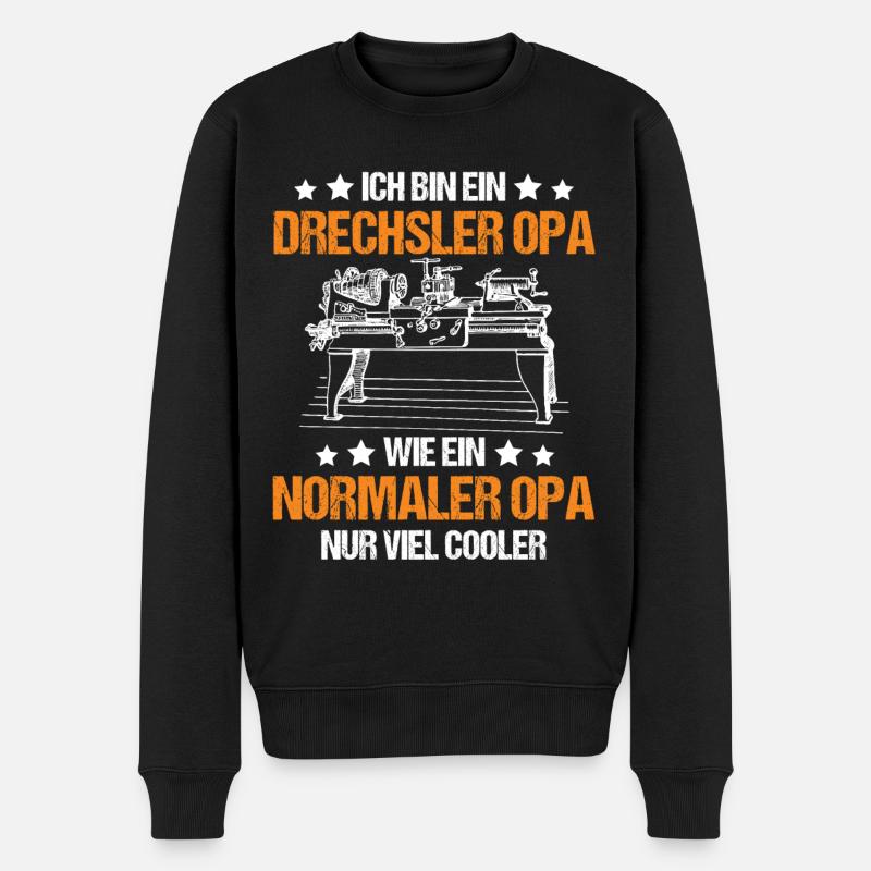 Handwerker Drechsler Drechselbank Geschenk - Männer Premium Bio Pullover - Schwarz