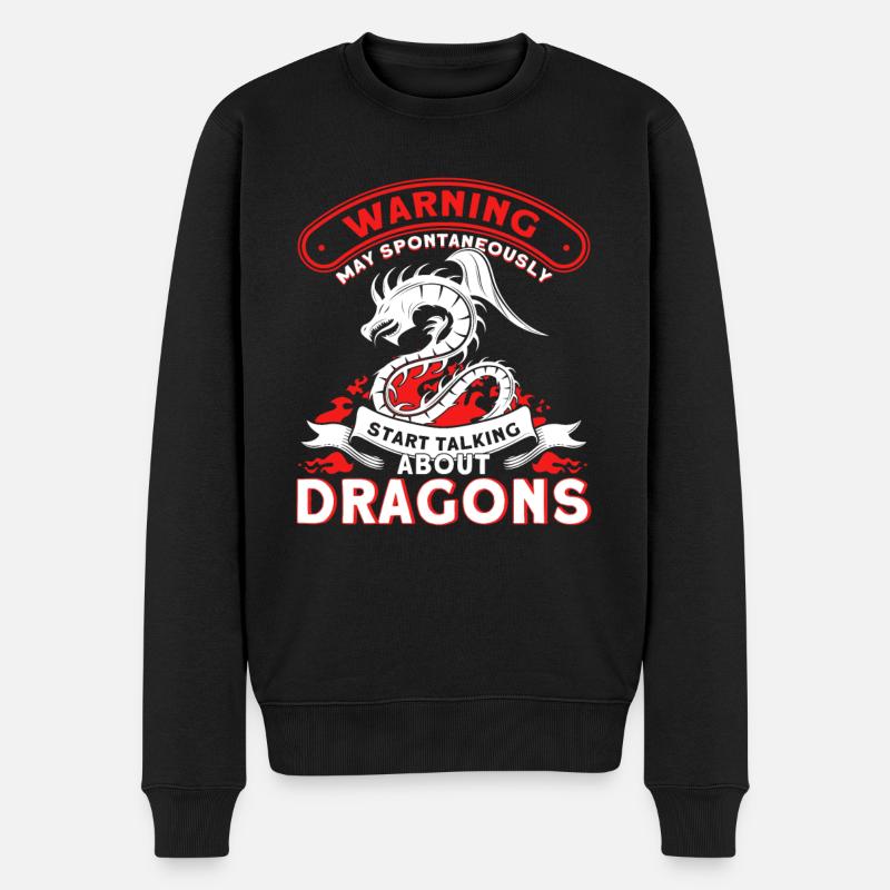 Drachen Fan Spruch Drachen Geschenk - Männer Premium Bio Pullover - Schwarz
