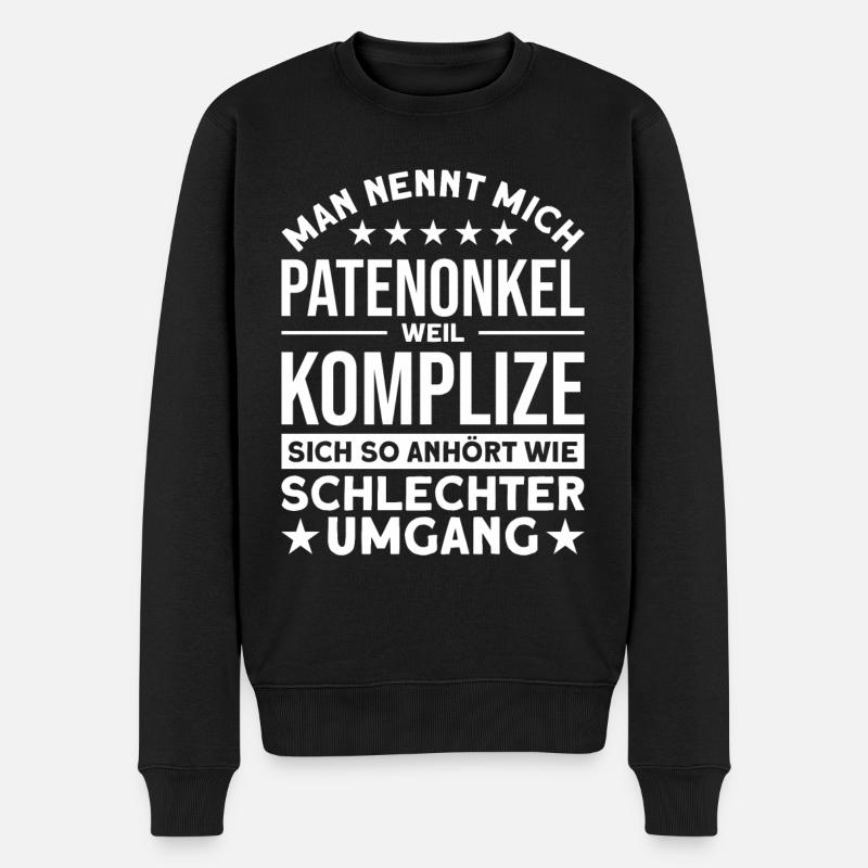 Pate Patenkind Patenonkel - Männer Premium Bio Pullover - Schwarz