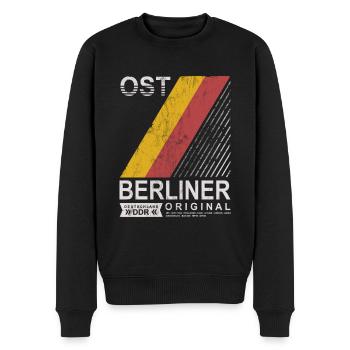 OSTBERLINER ORIGINAL OST BERLIN OSSI DDR GESCHENK - Männer Premium Bio Pullover - Schwarz - Vorne - Nico (187cm)