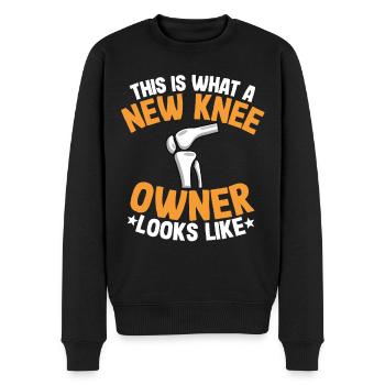 Chirurgie du genou cadeau de récupération chirurgie du ménisque - Pull Premium bio Homme - noir - Devant - Nico (187cm)