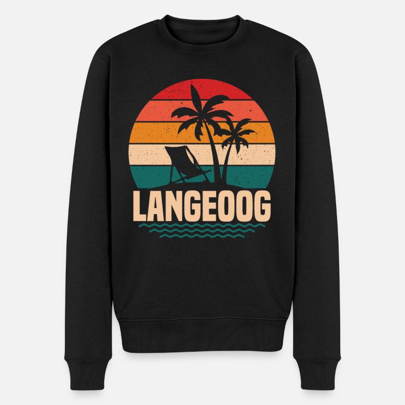 Norddeutschland Nordsee Langeoog Geschenk - Männer Premium Bio Pullover - Schwarz
