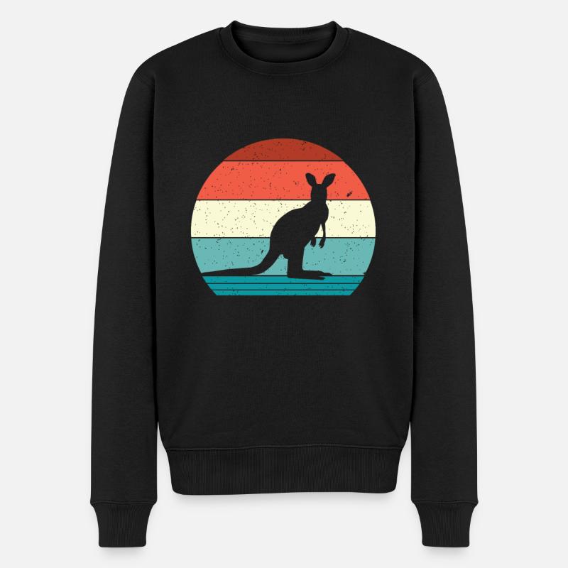 Kangourou Marsupial Kangourou Mammifères - Pull Premium bio Homme - noir